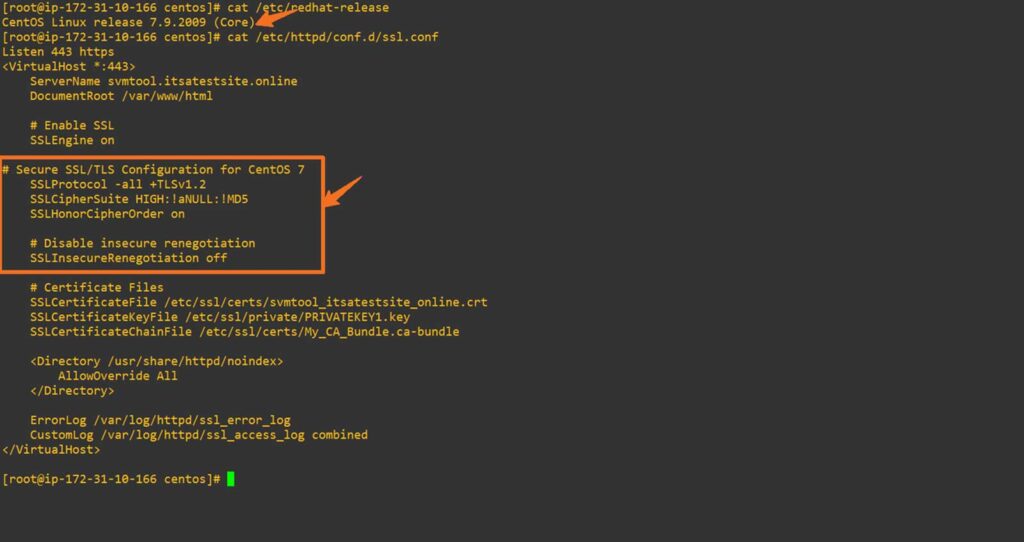 A screenshot showing that SSL insecure renegotiation is disabled in OpenSSL