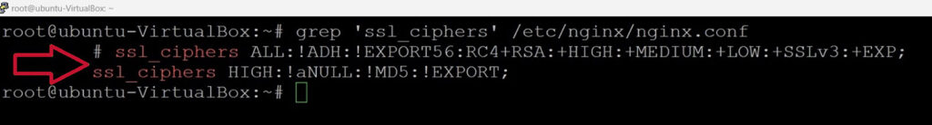 An example showing how to remove export cipher suites and other insecure ciphers in NGINX